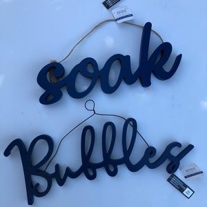 NWT Ashland Blue “Soak” and “Bubbles” Wall Art Set